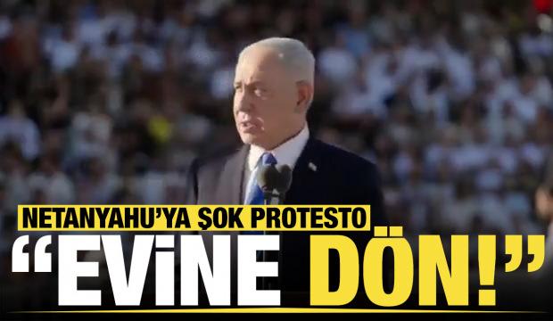 Netanyahu'ya mezuniyet t&ouml;reninde protesto: "Eve d&ouml;n"