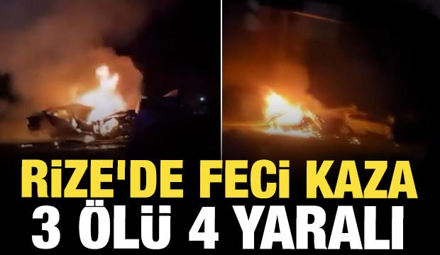 Rize'de feci kaza! &Ccedil;ok sayıda ekip sevk edildi