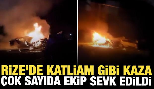 Rize'de katliam gibi kaza! &Ccedil;ok sayıda ekip sevk edildi