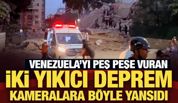 Venezuela'yı peş peşe vuran iki yıkıcı deprem kameralara b&ouml;yle yansıdı