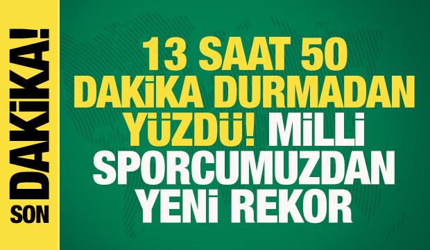 13 saat 50 dakika durmadan y&uuml;zd&uuml;! Milli sporcu Aysu T&uuml;rkoğlu'ndan yeni rekor