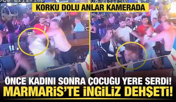 &Ccedil;ocuklarını b&ouml;yle yere savurdu! Marmaris'te alkoll&uuml; turistin yaşattığı kabus kamerada