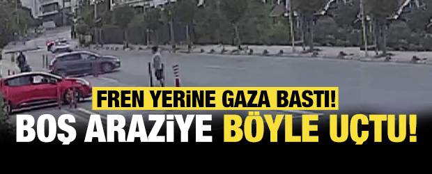 Avcılar'da fren yerine gaza bastı; boş araziye u&ccedil;tu