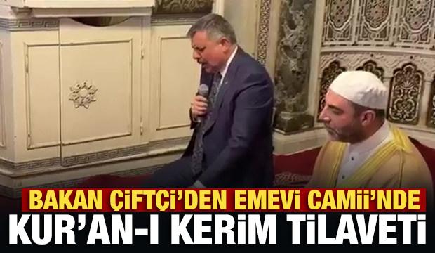 Bakan &Ccedil;ift&ccedil;i'den Emevi Camii'nde Kur'an-ı Kerim tilaveti