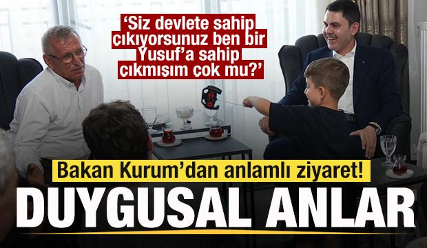 Bakan Kurum&rsquo;dan Yusuf ve dedesine ziyaret! Duygusal anlar