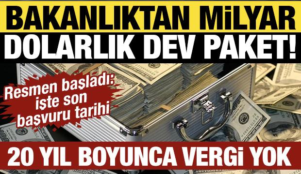 Bakanlıktan milyar dolarlık paket! Tam 20 yıl boyunca vergi alınmayacak: Resmen başladı