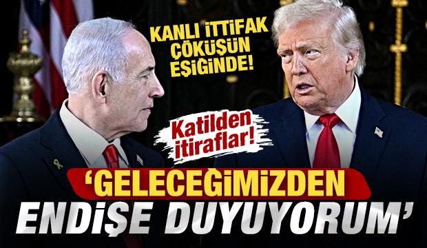 Kanlı ittifak &ccedil;&ouml;k&uuml;yor! Netanyahu itiraf etti: ABD ile geleceğimizden endişe duyuyorum