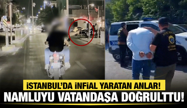  K&uuml;&ccedil;&uuml;k&ccedil;ekmece'de motosikletten oyuncak silah doğrultan ş&uuml;pheli yakalandı