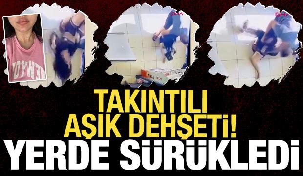Mersin'de erkek arkadaşı tarafından sokak ortasında darbedilen kadının o anları kamerada