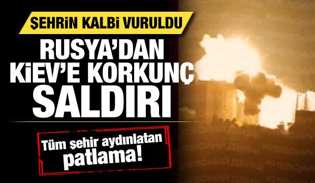 Rusya'dan Kiev'e korkun&ccedil; f&uuml;ze saldırısı! T&uuml;m şehri aydınlatan patlama