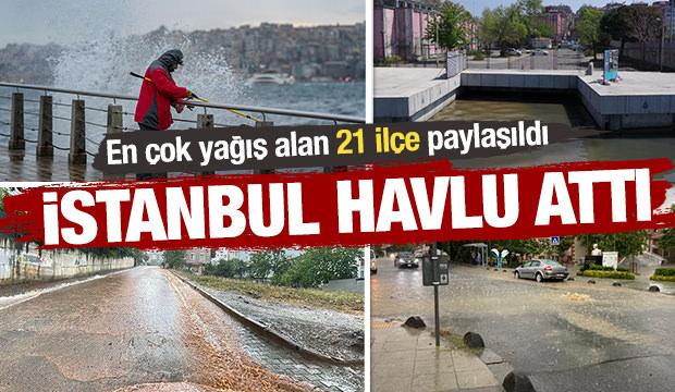 Sağanak sonrası tablo ortaya &ccedil;ıktı: İstanbul'da en &ccedil;ok yağış alan 21 il&ccedil;e
