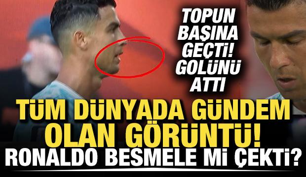 Sosyal medyayı sallayan g&ouml;r&uuml;nt&uuml;! Ronaldo Besmele mi &ccedil;ekti?