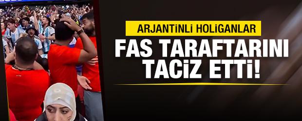 Arjantin'in Mısır'ı 3-2 yendiği ma&ccedil;ta taraftarların holigan tavırları kameralara yansıdı
