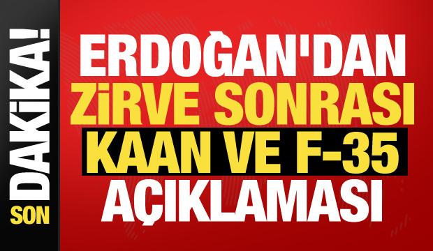 Erdoğan'dan NATO Zirvesi sonrası tarihi mesaj! KAAN, F-35 ve &Ccedil;elik Kubbe vurgusu