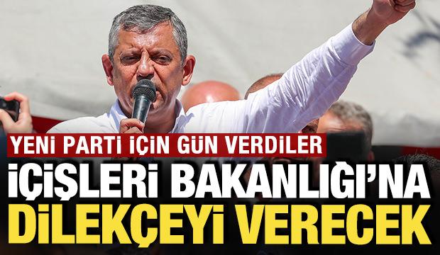 İ&ccedil;işleri Bakanlığı'na dilek&ccedil;eyi sunacak: Yeni parti i&ccedil;in g&uuml;n verdiler