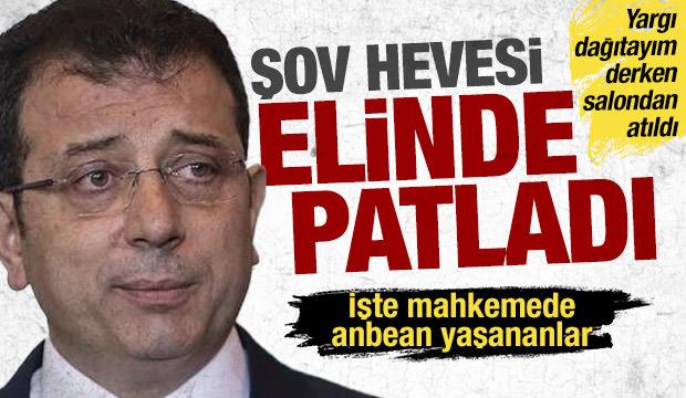 Mahkeme başkanını tehdit eden İmamoğlu, salondan &ccedil;ıkarıldı