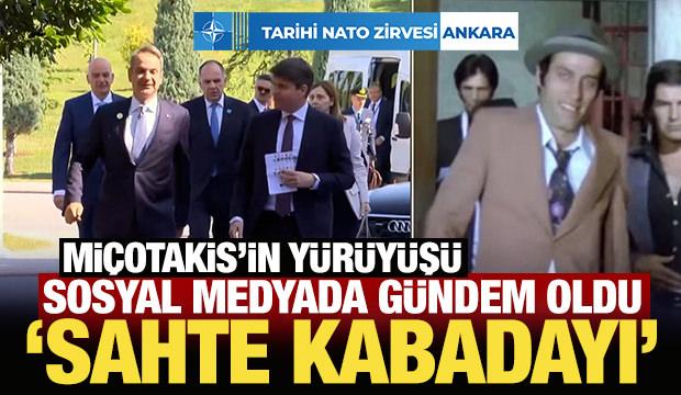 Mi&ccedil;otakis'in y&uuml;r&uuml;y&uuml;ş&uuml; sosyal medyada dikkat &ccedil;ekti: Sahte kabadayı!
