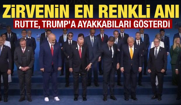 NATO Zirvesi'nde beyaz ayakkabı detayı! Rutte Trump'a g&ouml;sterdi
