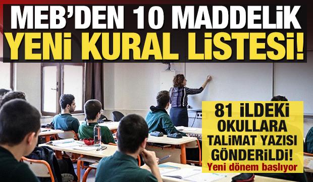 Okullarda yeni d&ouml;nem: MEB 81 ile yazı g&ouml;nderdi! 10 maddelik yeni kural listesi