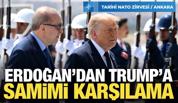 Son dakika... Trump Ankara'ya ulaştı! Erdoğan tarafından resmi t&ouml;renle karşılandı