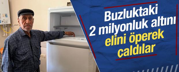 Buzluktaki 2 milyonluk altını elini &ouml;perek &ccedil;aldılar