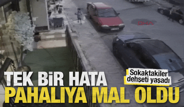 Fren yerine gaza basan s&uuml;r&uuml;c&uuml; bebek arabasına ve vatandaşa &ccedil;arptı