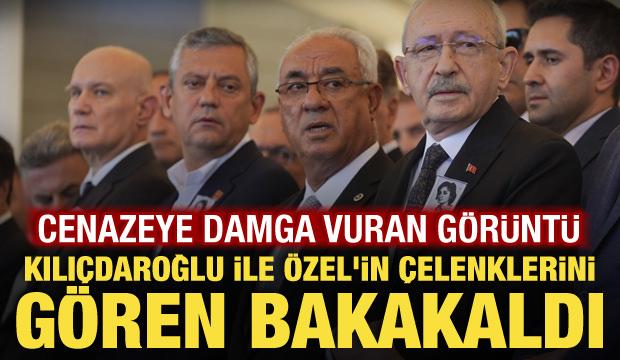 Kılı&ccedil;daroğlu ile &Ouml;zg&uuml;r &Ouml;zel'in katıldığı cenazede şok detay! &Ccedil;elenkler t&ouml;rene damga vurdu
