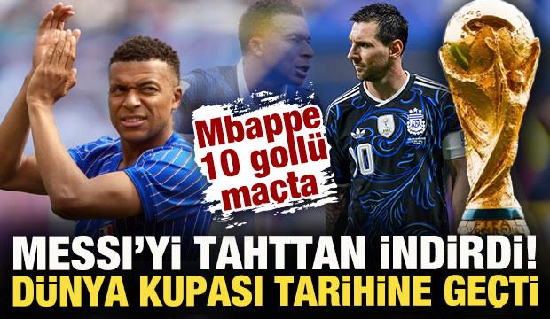 Mbappe, 10 goll&uuml; ma&ccedil;ta Messi'yi tahttan indirdi! D&uuml;nya Kupası tarihine ge&ccedil;ti