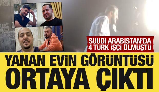 Suudi Arabistan'daki yangında 4 T&uuml;rk iş&ccedil;inin &ouml;ld&uuml;ğ&uuml; evin g&ouml;r&uuml;nt&uuml;s&uuml; ortaya &ccedil;ıktı