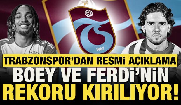 Trabzonspor'dan a&ccedil;ıklama! Ferdi Kadıoğlu ve Sacha Boey'in rekoru kırılıyor