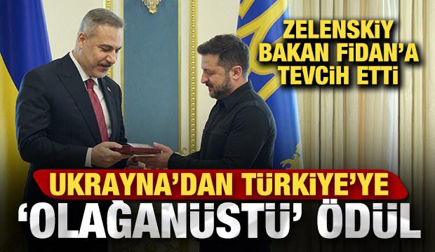 Ukrayna'dan T&uuml;rkiye'ye 'olağan&uuml;st&uuml;' &ouml;d&uuml;l! Zelenskiy, Bakan Fidan'a tevcih etti