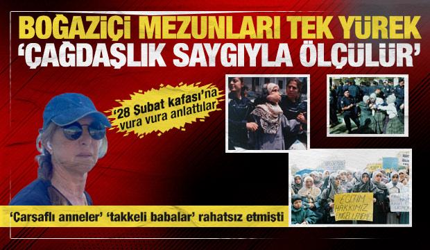 Boğazi&ccedil;ililerden 28 Şubat sevdalısı Tijen Mergen'e tepki: &Ccedil;ağdaşlık saygıyla &ouml;l&ccedil;&uuml;l&uuml;r