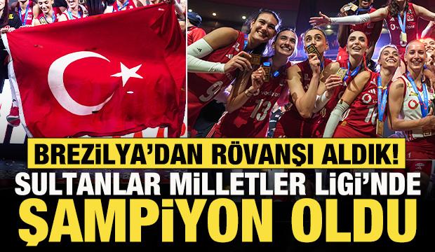 Brezilya'dan r&ouml;vanşı aldık! Filenin Sultanları, Milletler Ligi'nde şampiyon oldu