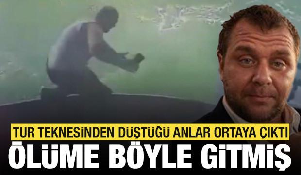 Hali&ccedil;'te tur teknesinden d&uuml;şen personelin &ouml;l&uuml;me gittiği anlar
