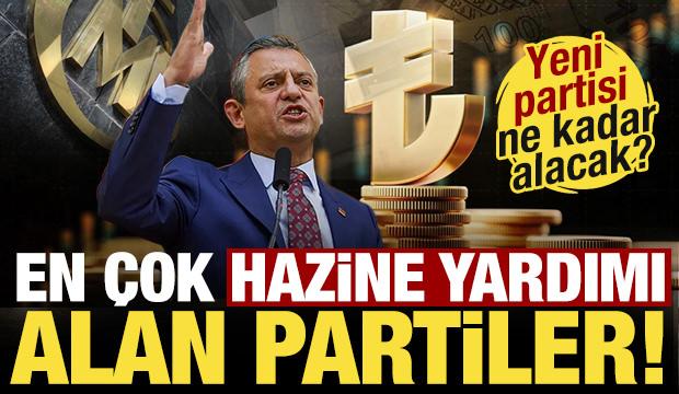 İşte en &ccedil;ok hazine yardımı alan partiler! &Ouml;zg&uuml;r &Ouml;zel'in partisi ne kadar alacak?
