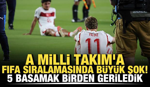 Milli Takım'a FIFA sıralamasında b&uuml;y&uuml;k şok! 5 basamak birden geriledik