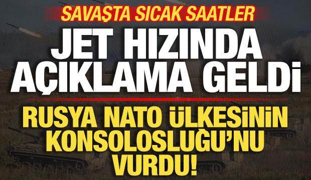 Savaşta sıcak saatler! Rusya NATO &uuml;lkesinin Konsolosluğu'nu vurdu! Peş peşe a&ccedil;ıklamalar
