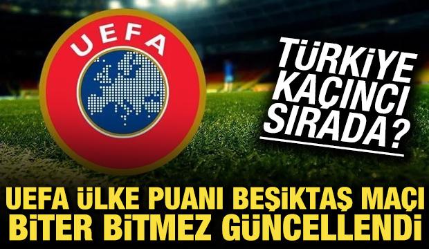 UEFA &uuml;lke puanı Beşiktaş ma&ccedil;ı biter bitmez g&uuml;ncellendi! 