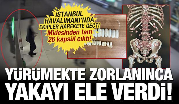 Y&uuml;r&uuml;mekte zorlanınca yakayı ele verdi! Midesinde tam 26 kaps&uuml;l uyuşturucu &ccedil;ıktı!