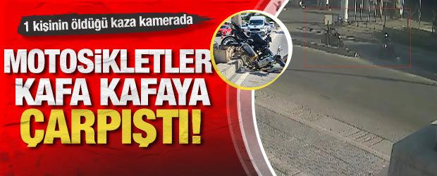 Antakya'da iki motosiklet &ccedil;arpıştı: 1 kişinin &ouml;ld&uuml;ğ&uuml; feci kaza kamerada