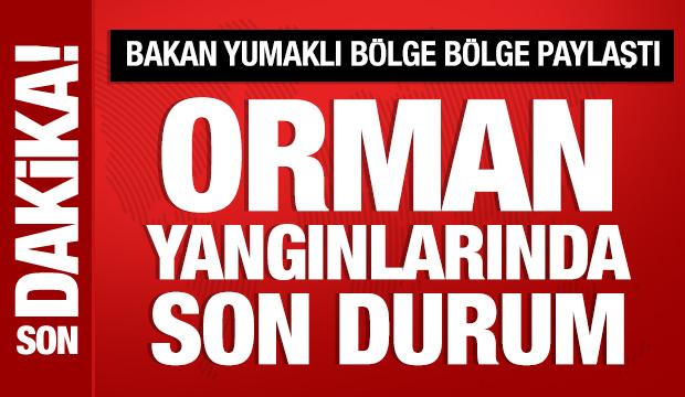 Bakan Yumaklı, orman yangınlarında son durumu paylaştı