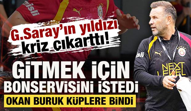 Galatasaraylı yıldız gitmek i&ccedil;in bonservisini istedi: Okan Buruk k&uuml;plere bindi