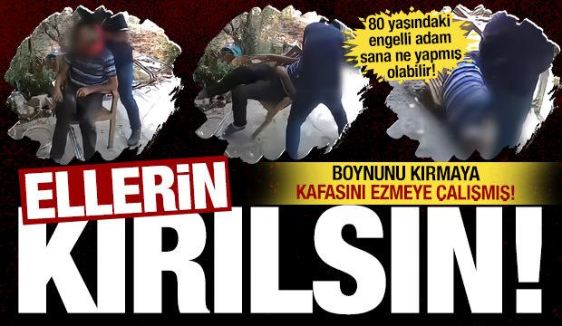 Mersin'de ortopedik engelli yaşlı adamı darbeden kasklı saldırgan tutuklandı