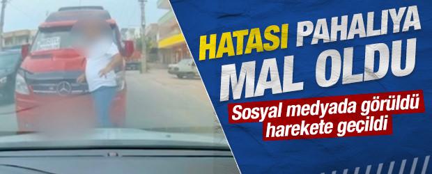 Mersin'de ters şeride giren dolmuş şof&ouml;r&uuml;n&uuml;n ehliyetine el konuldu