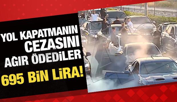 D&uuml;ğ&uuml;n konvoyunda yolu kapatan 7 s&uuml;r&uuml;c&uuml;ye 695 bin 862 lira ceza!