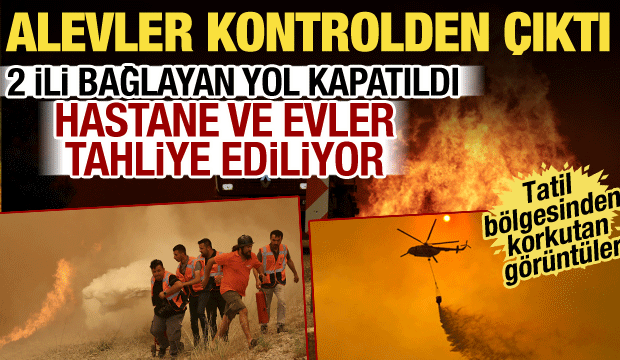 Muğla ve Antalya'da orman yangını! Alevler kontrolden &ccedil;ıkıyor, karayolu kapatıldı