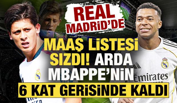 Real Madrid'de maaş listesi sızdı! Arda G&uuml;ler, Mbappe'nin 6 kat gerisinde kaldı