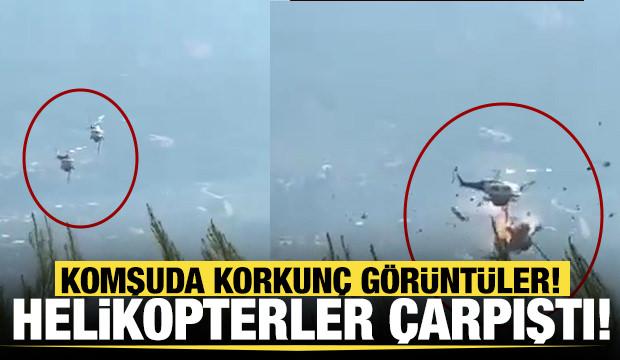 Yunanistan'da helikopter &ccedil;arpıştı
