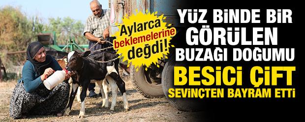 Y&uuml;z binde bir g&ouml;r&uuml;len vaka! Besici &ccedil;ift, sevin&ccedil;ten havalar u&ccedil;tu