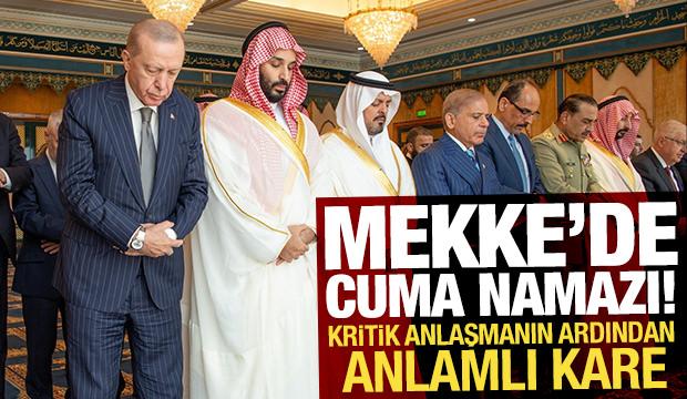 Cumhurbaşkanı Erdoğan, Mekke'de Selman ve Şerif ile cuma namazını kıldı